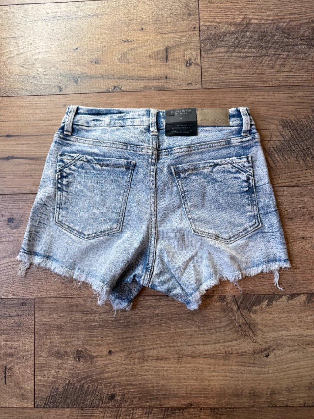 Buckle Black Curvy Fit Denim Shorts - Picture 2 of 2